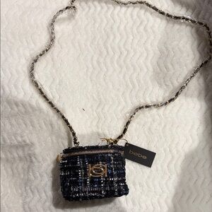 bebe Black and Gold Crossbody Bag